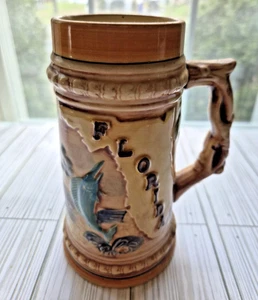 "Taza Japón Florida Stein cerámica flamenco palmera vintage 4 1/2""" - Imagen 1 de 7