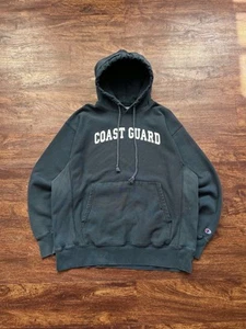 Vintage Coast Guard Champion Reverse Weave Hoodie Sweatshirt Military Navy 90s - Picture 1 of 5