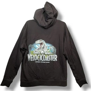 Jurassic World VelociCoaster Hoodie Universal Studios Orlando Men’s Medium Black - Picture 1 of 10