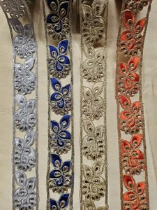 Indian Floral Saree Border Trim INDIAN LACE CRAFT - Picture 1 of 9