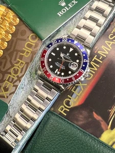 Rolex GMT-Master II "Pepsi" (1993 Box & Papers) 16710 - Spare "Coke" Bezel - Picture 1 of 11