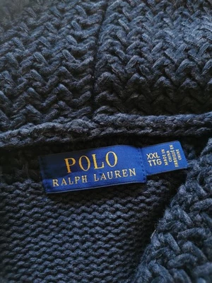 Polo Ralph Lauren Cárdigan Suéter Indian Chief Head Negro Universitario RARO S M Foto 1 de 4