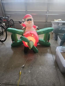 Aufblasbarer Weihnachtsmann im Flugzeug 6,4 Fuß lang luftgeblasen Weihnachten Nordpol Fluggesellschaften - Bild 1 von 7