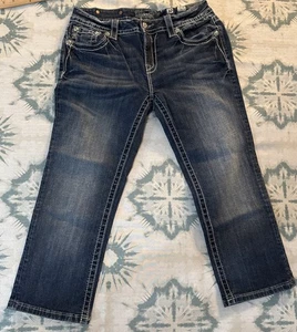 Miss Me Damen-Caprihose jeansblau Größe 30 Schrittlänge 22 - Bild 1 von 5