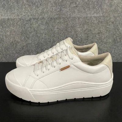 Dr. Scholl's Womens Time Off Sneaker 9.5 Wide White Smooth Faux Leather Platform - Image 1 of 4