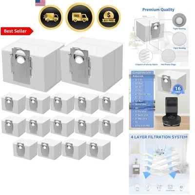 Dust Bag for Roborock Q7 Q5 Q10 S7 MaxV Ultra 16 Pack Replacement Vacuum Bags - image 1 of 4