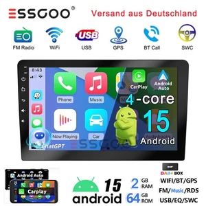 DAB+ Android 15 Autoradio 2+64G Apple Carplay GPS Navi SWC Doppel 2 DIN Chat-GPT - Bild 1 von 14