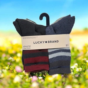 Neu Lucky Brand 🍀 5 Paar Crew-Socken für Jugendliche Größe 10-4 lässige weiche Socken🧦 - Bild 1 von 4