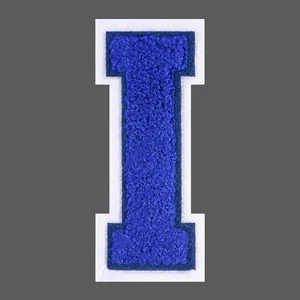 4.5 Inch Chenille Varsity Letter Patches Blue Iron on Letters Letterman Jacket P - Picture 1 of 7