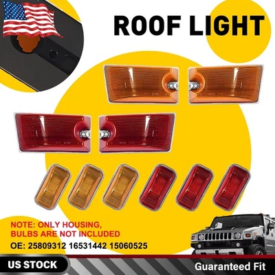 10X Amber/Red LED Cab Roof Top Clearance Marker Light For Hummer H2/SUT 2003-09 - Image 1 of 4