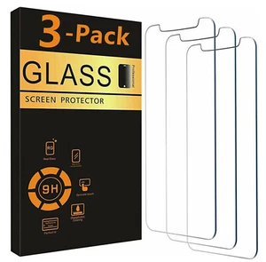 3-Pack Tempered Glass Screen Protector For iPhone 17 16 15 Pro Max 14 13 12 11 8 - Picture 1 of 9