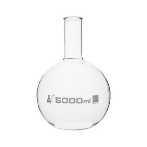 Eisco Labs 5000ml Florence Boiling Flask, Flat Bottom - Borosilicate Glass - Picture 1 of 1