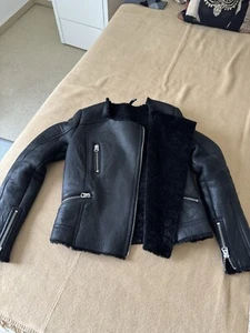 Lammfell Jacke Schwarz 36 S - Bild 1 von 11