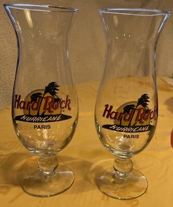 Hard Rock Café HRC HURRICANE Pie 9 1/4” Alto Vidrio PARÍS Juego de 2 Coleccionables - Imagen 1 de 5