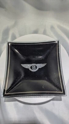PLACA DE CRISTAL BENTLEY VINTAGE CON EMBLEMA NEGRA Foto 1 de 3