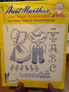 PATRÓN DE TRANSFERENCIA DE HIERRO CALIENTE TÍA MARTHAS DE COLECCIÓN - BILL SUE CHICAS Y TREN - 3795 - Imagen 1 de 1