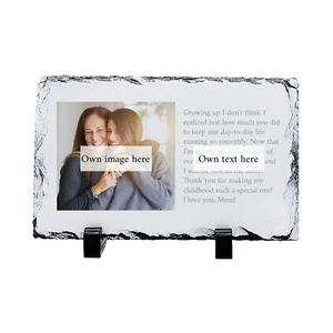 Personalised Natural Rock Slate Any Custom Photo Text Gift For Him Her Birthday - Picture 1 of 9