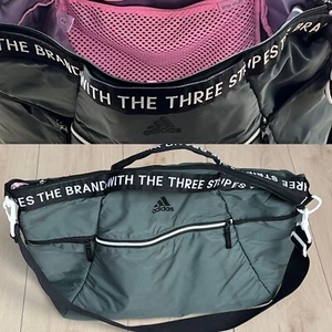 Adidas Studio III Duffel Bag THREE STRIPES/Weekender Frog Green & Powder Pink - Picture 1 of 19