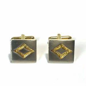 Gemelos de colección en tono dorado mate cromo plata de dos tonos para hombre raros - Imagen 1 de 5