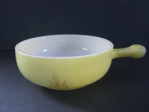 Vintage Glasbake Yellow Wheatstalk Soup Cereal or Chili Bowl with Handle - Picture 1 of 8
