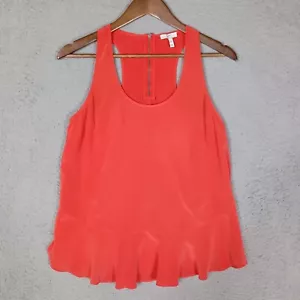 Joie Cosma Tank Top Women's Medium Pink 100% Silk Peplum Hem Sleeveless Blouse - Picture 1 of 13