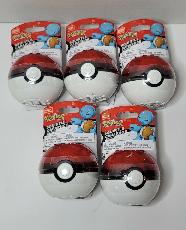 Novo Mega Construx POKEMON SQUIRTLE CARAPUCE SCHIGGY 17 PEÇAS GVK63 lote de 5 - Imagem 1 de 3