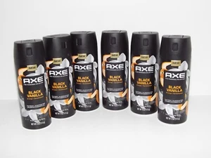 6 Cans Axe Premium Body Spray Black Vanilla Scent Net Wt. 4 Oz. New (!) - Picture 1 of 2