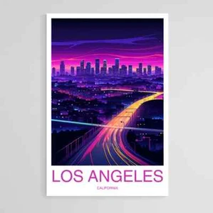Downtown Los Angeles Travel Poster Premium Quality Choose your Size - Bild 1 von 3