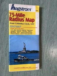 Mapa desplegable HAGSTROM de 75 millas de radio de Columbus Circle NY mapa agotado - Imagen 1 de 1