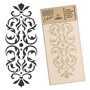 BORDURA STENCIL riutilizzabile in PLASTICA 21x45 o 45x95 Ornamento barocco #1 - Picture 1 of 3