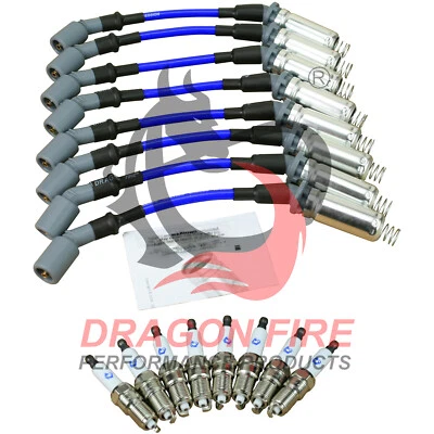 Spark Plugs and 500 Ohm Wires For 2014-2021 Cadillac Chevy GMC 5.3L 6.2L 6.6L V8 - Image 1 of 4