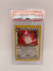 PSA 10 - 2002 Pokemon 1st Ed. Dark Wigglytuff #40/105 Neo Destiny, LOW Pop 38! - Picture 1 of 3