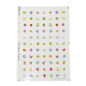 Vintage 1999 Sandylion Sticker Sheet Fish Starfish Dolphin Eel Ocean Multicolour - Picture 1 of 7