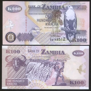 Zambia 100 Kwacha 1992 Pick 38b UNC 1/x Replacement - Picture 1 of 1