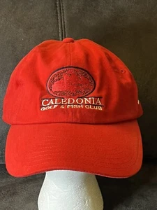 New Era Caledonia Golf & Fish Club Hat Cap Strap Back Fish Red Pawleys Island SC - Picture 1 of 8
