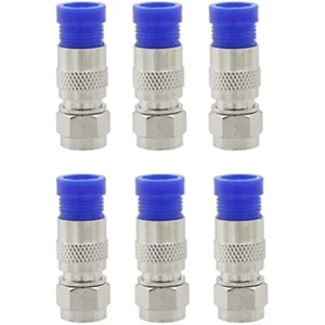 6Pcs RG6 Compression Connectors Adapter RF Coaxial Cable Converter F Connector - Picture 1 of 3