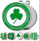 ® Lucky Golf Ball Marker with Magnetic Hat Clip, Irish Clover & Shamrock, Premiu