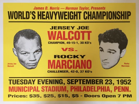 REPLICA Rocky Marciano vs. Jersey Joe Walcott Boxing Fight Poster Cover