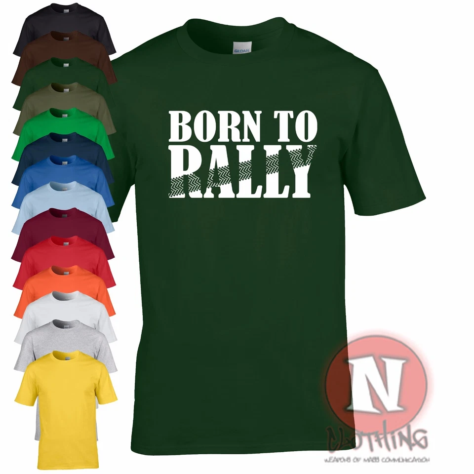 Born to Rally T-shirt WRC world rally motorsport car auto sports Top Gear   - Image 1 of 1