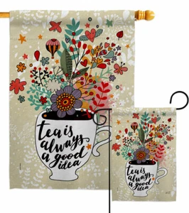 Tea Is Good Garden Flag Beverages Coffee Decorative Small Gift Yard House Banner - Picture 1 of 19