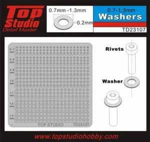 Top Studio 0.7mm - 1.3mm Washers - Detail-Up Item # TD23107 - Foto 1 di 2
