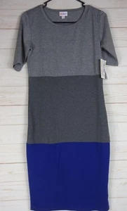 Lularoe Women's Julia Dress Gray & Blue Size XS NWT - Picture 1 of 3