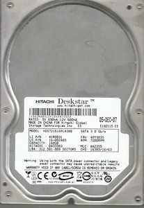 Hitachi 160GB HDS721616PLA380 PN 0A33983 SATA 3.5 Hard Drive - Picture 1 of 1