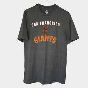 T-shirt Majestic San Francisco Giants unisex grigio medio misto cotone MLB maglietta - Foto 1 di 12