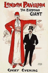 Freak Show Poster: "London Pavilion - Egyptian Giant" (c1895) — Fine Art Print - Picture 1 of 7