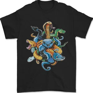 Un T-Shirt Pour Hommes En Coton 100% Avec Des Serpents Colorés - Picture 1 of 14