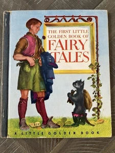 BLUE SPINE #9 FIRST LITTLE GOLDEN BOOK OF FAIRY TALES 42 pg No DJ 1st Ed 1946 - Foto 1 di 13