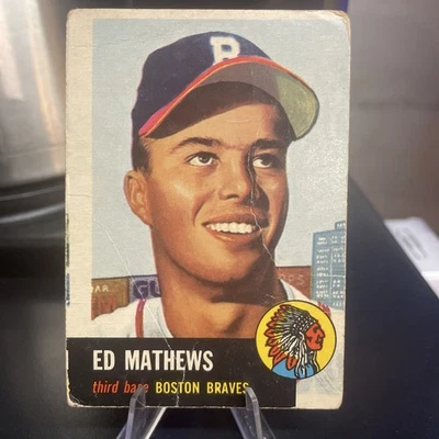 1953 Topps - Eddie Mathews #37 - Imagem 1 de 2