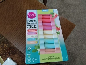 EOS NATURAL ORGANIC LIP BALM 9ER PACK WATERMELON/STRAWBERRY/VANILLA FL SZ! - Bild 1 von 1