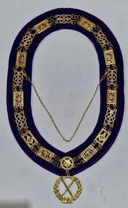 FREIMAURER GROSSLOGE KETTE HALSBAND MIT GROSSMEISTER DER ZEREMONIEN SCHMUCK - Bild 1 von 3